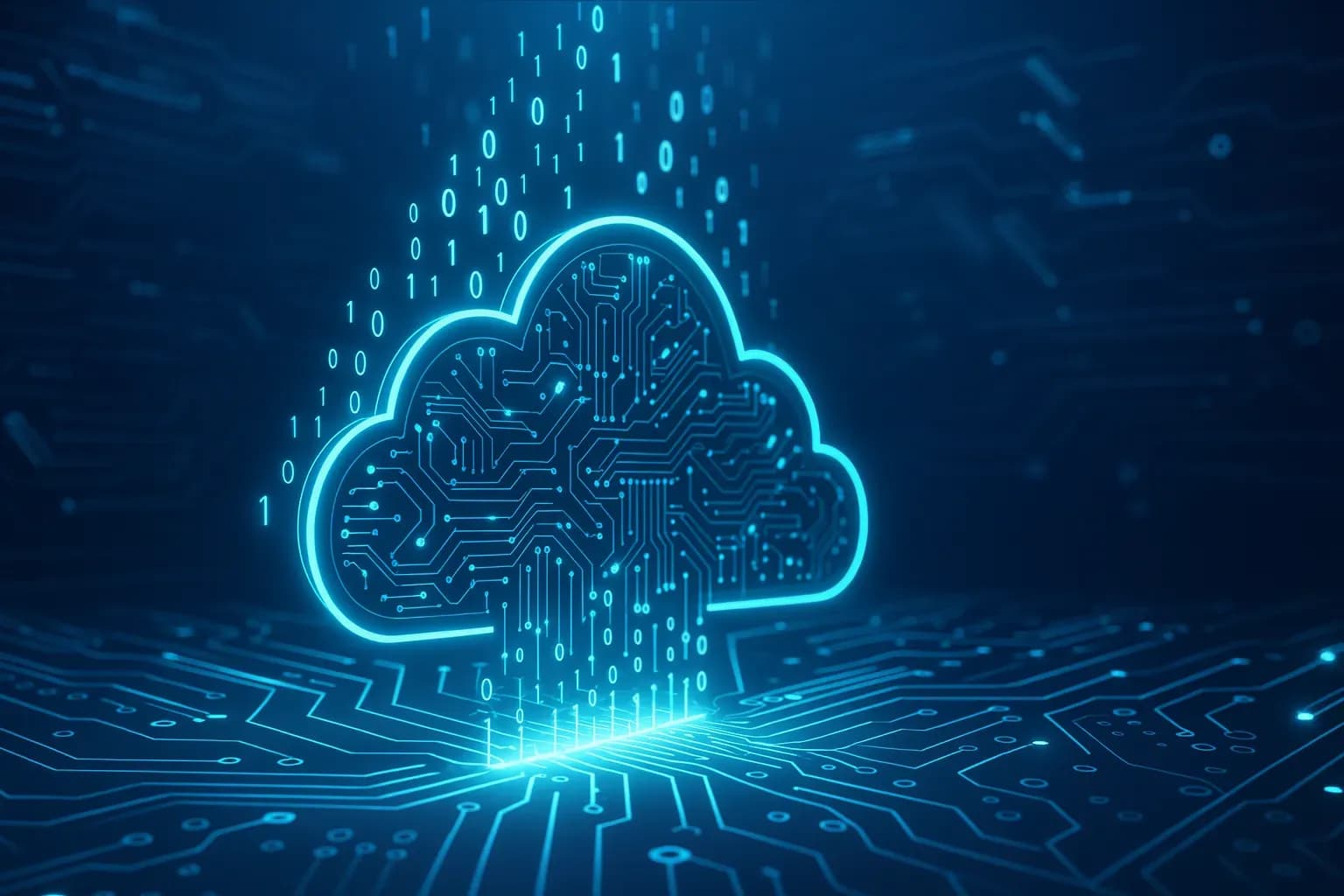 nuage sur circuit imprimé evoquant le cloud 