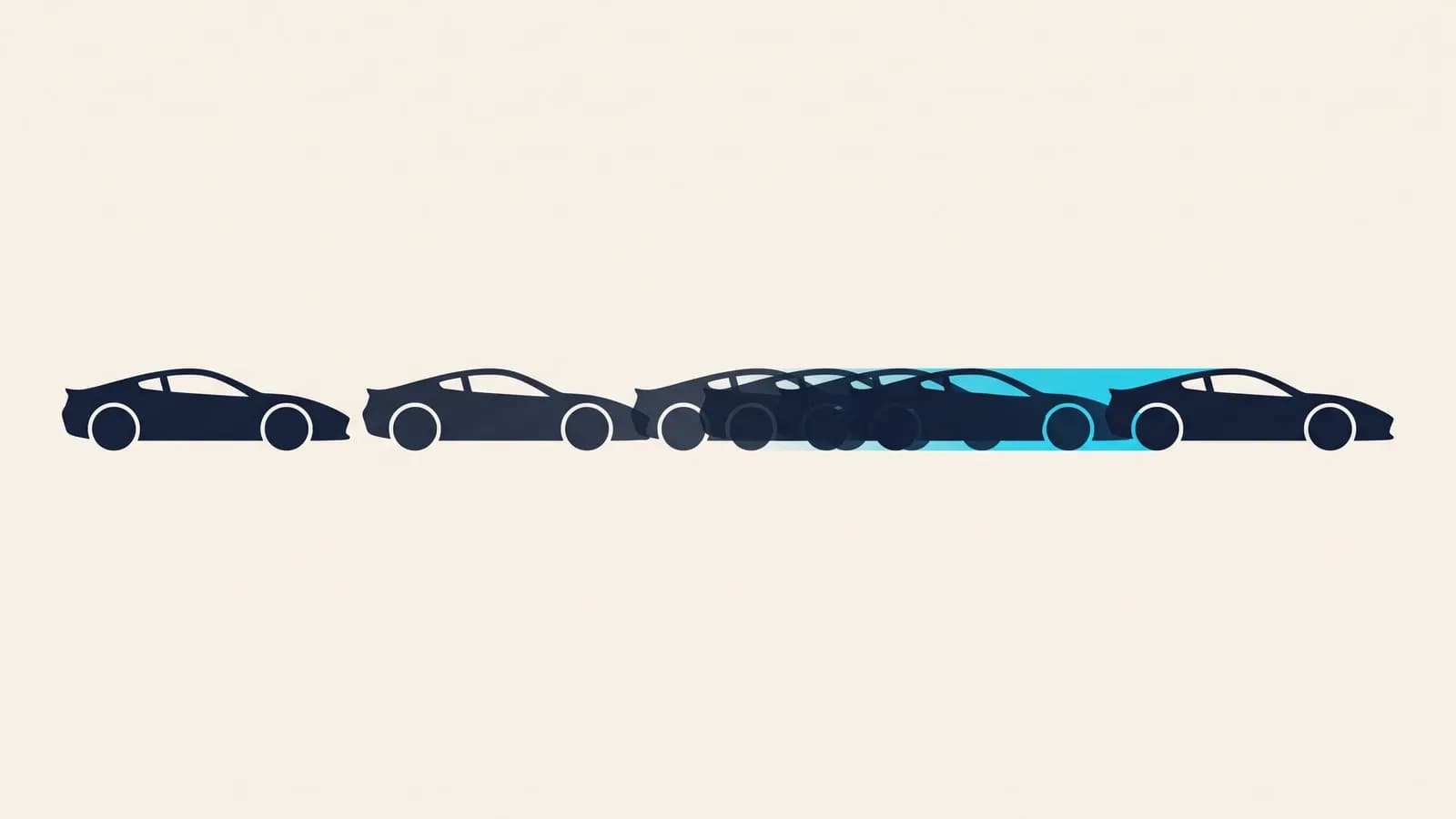 Voiture décomposée en images saccadées qui fusionnent en un mouvement fluide, symbolisant le passage de 30 à 120 FPS