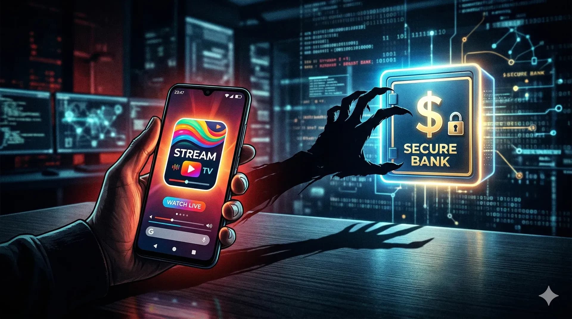 image evoquant la prise de controle d'un smartphone par une app malveillante