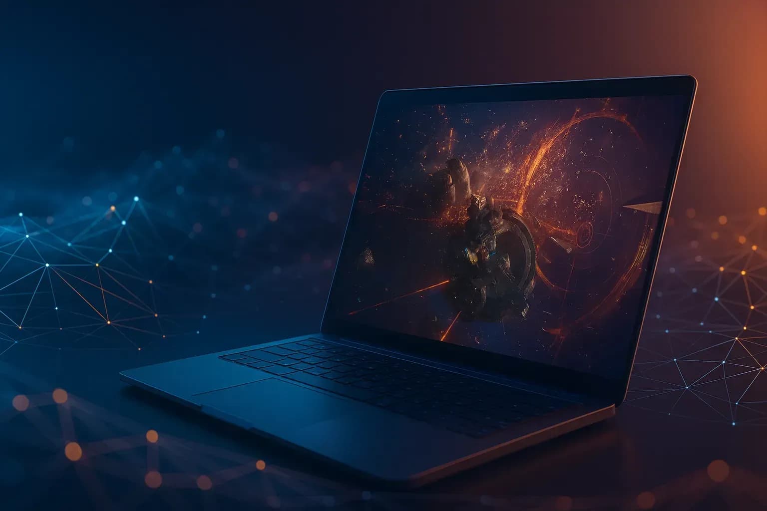 Image d'un pc portable avec un jeu vidéo 