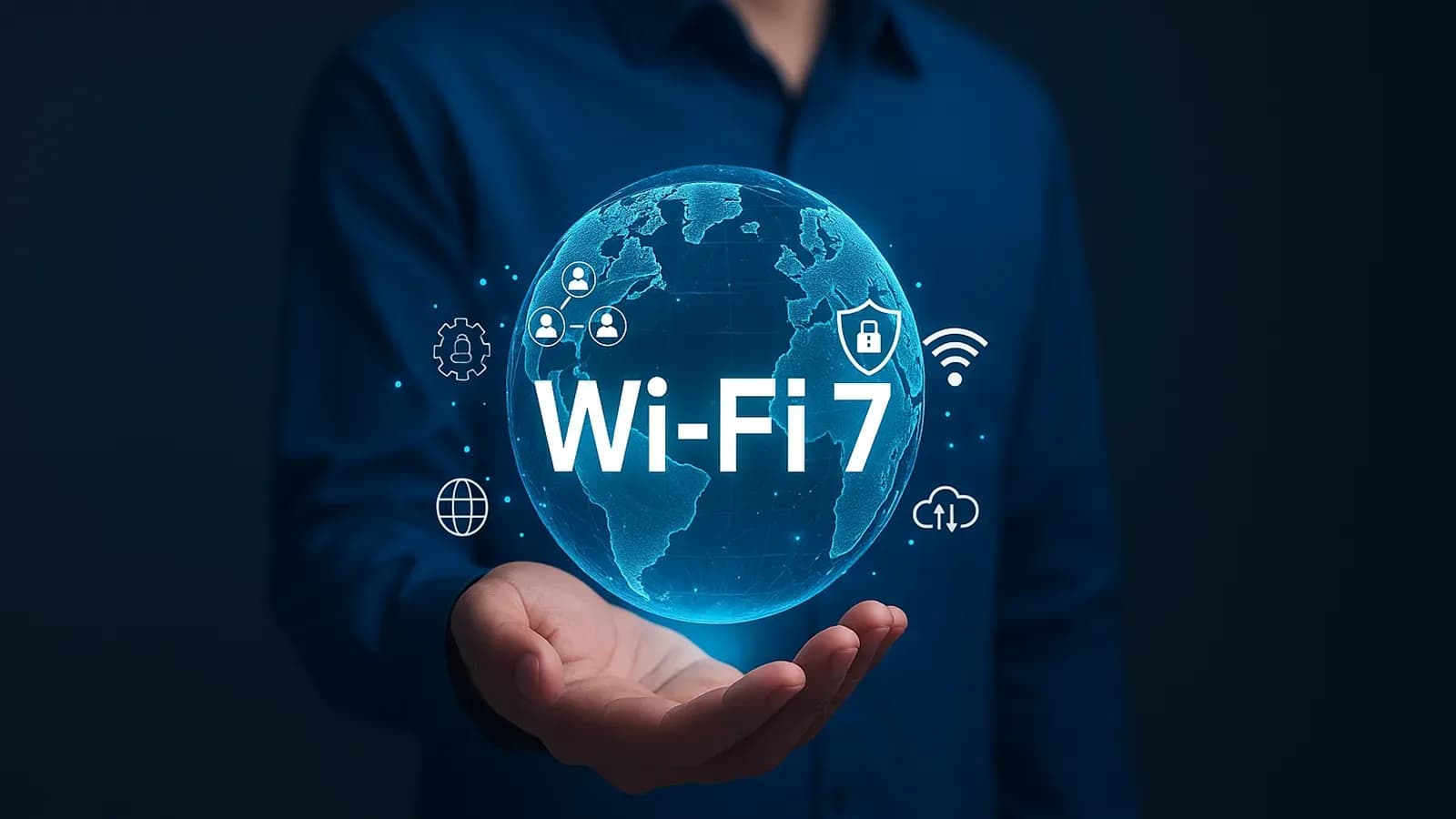 personne avec un globe dans les main indique wifi7 