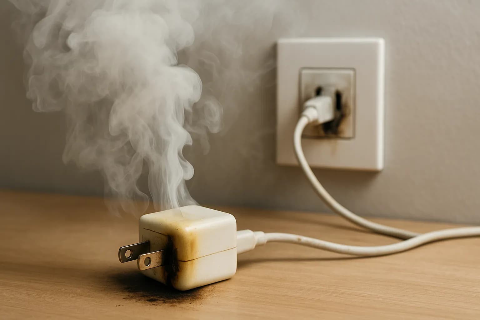 Chargeur de téléphone qui prend feu