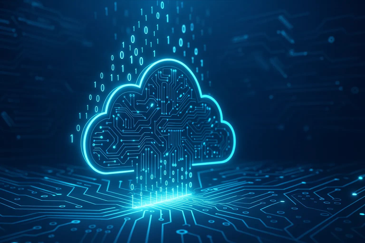 nuage sur circuit imprimé evoquant le cloud 