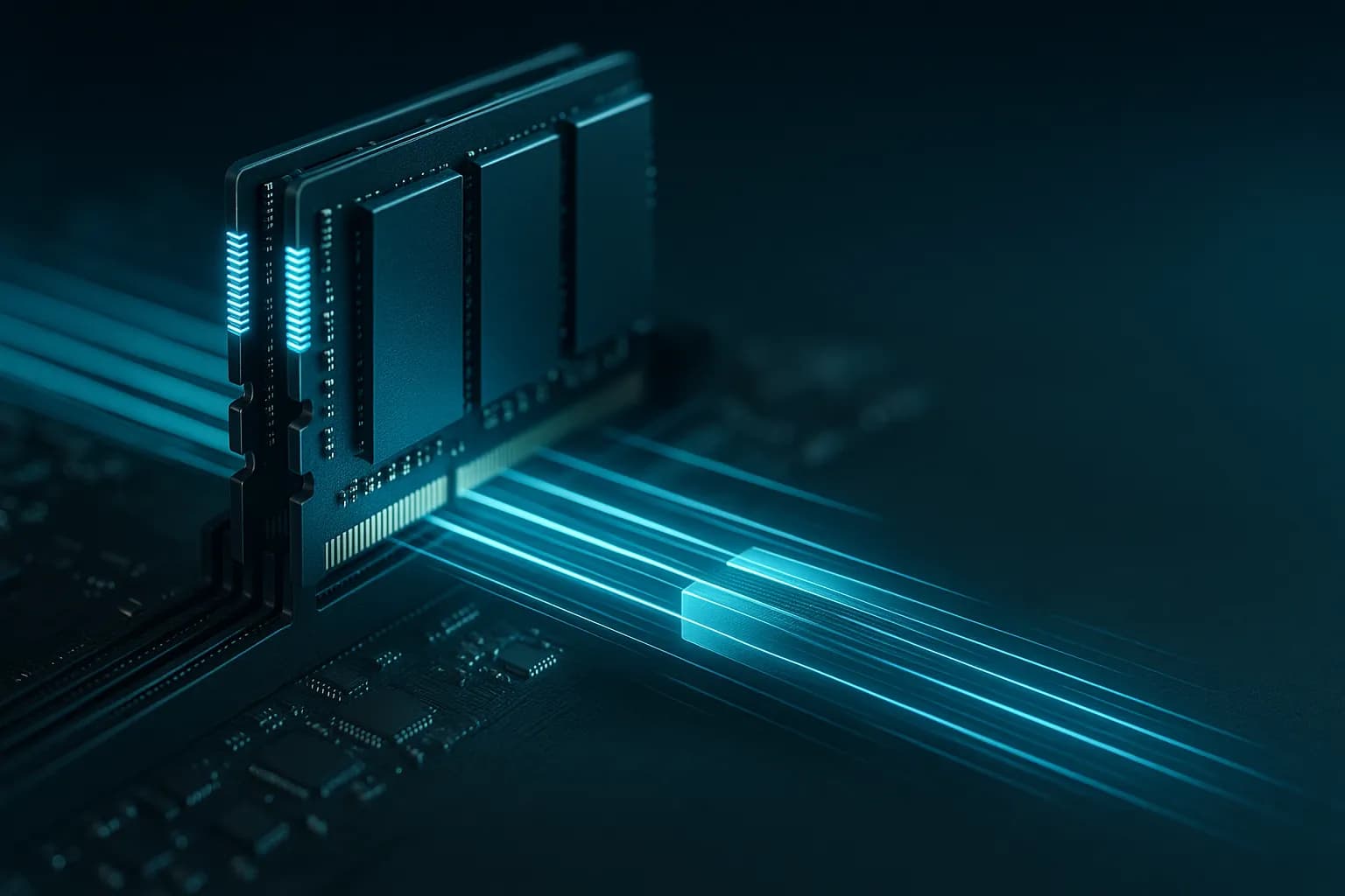Image futuriste de barrettes de RAM 