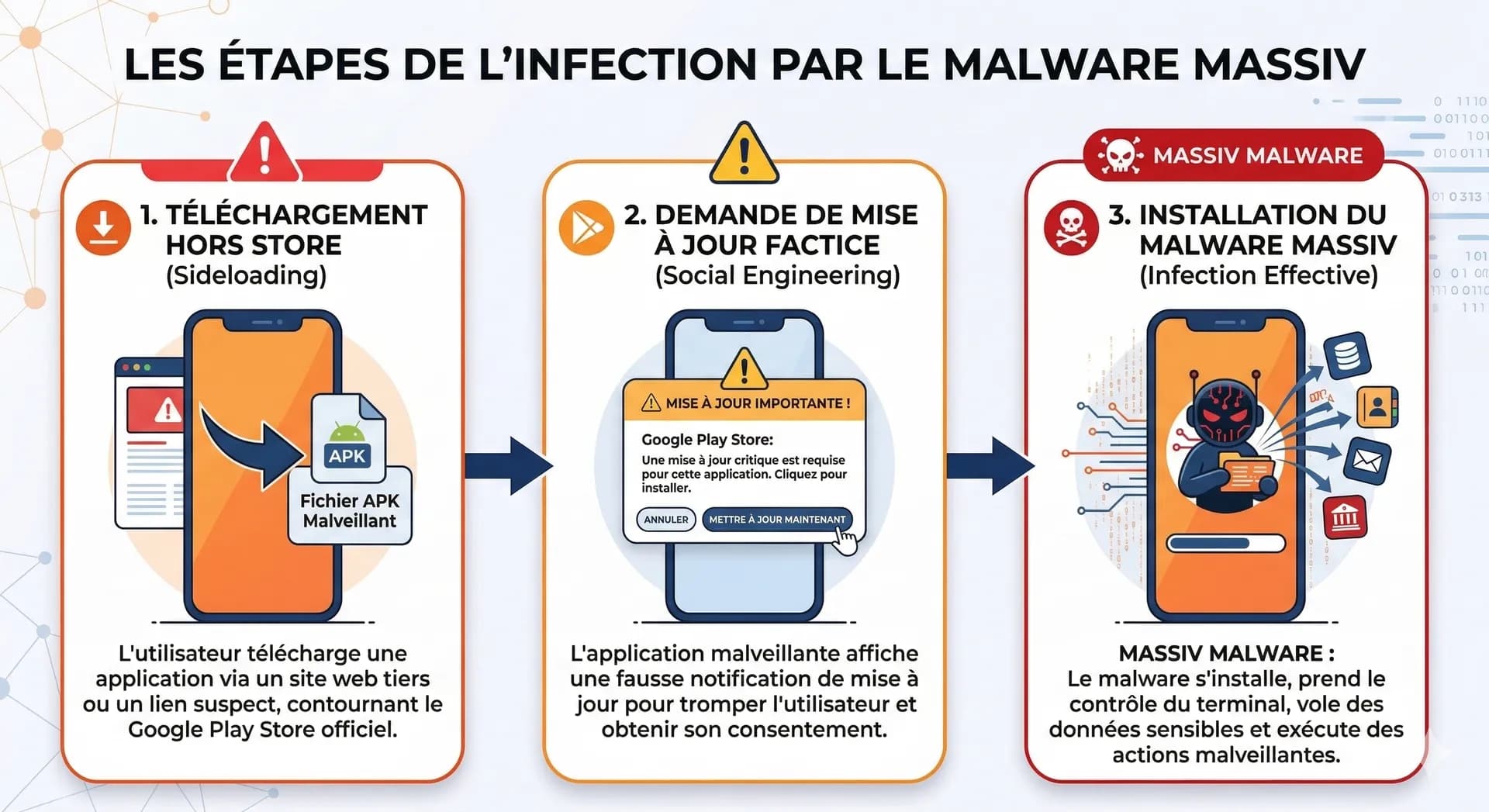 etapes d'infection du malware massiv