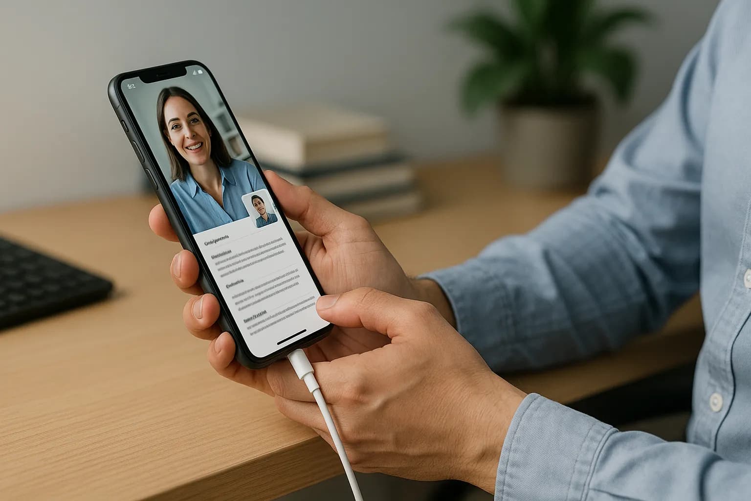 Utilisation d'un téléphone en charge