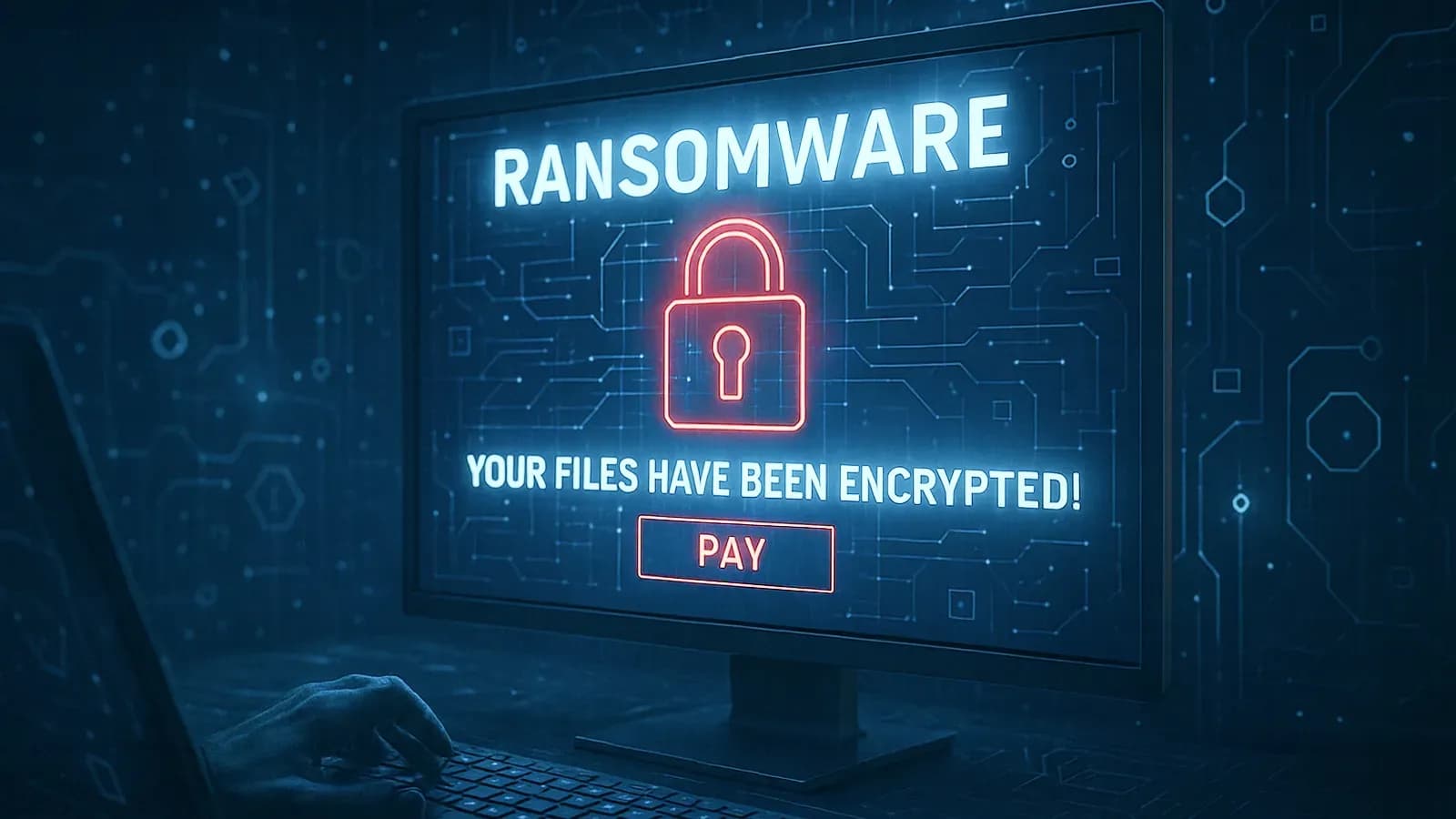 Ecran de pc verrouille par un ransomware