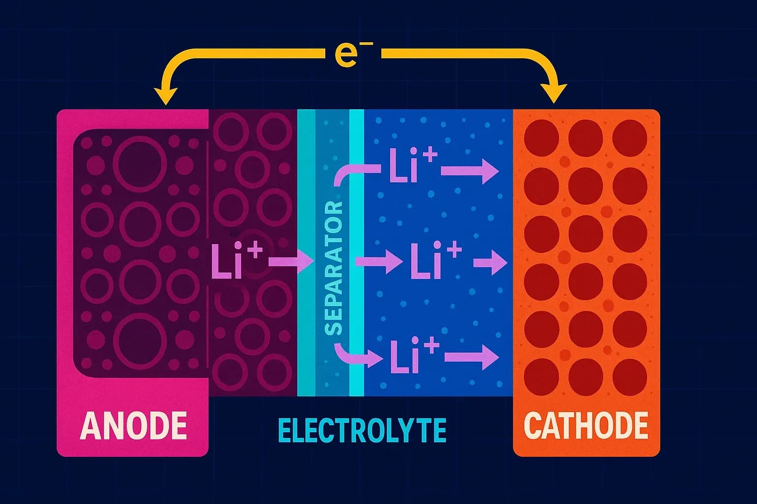 Fonctionnement d'une batterie lithium-ion