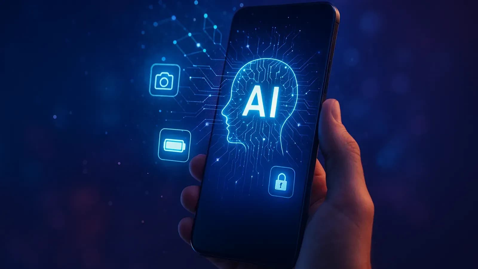 Image d'un smartphone alimenté avec de l'IA