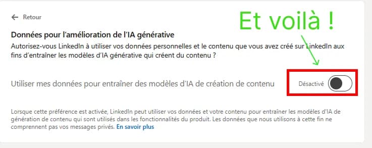 desactiver l'utilisation des données