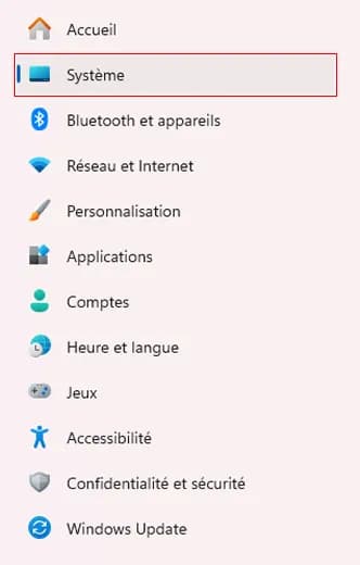 accéder à systeme sous windows
