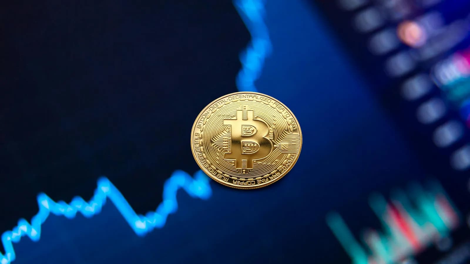 image d'un jeton bitcoin et d'un cours