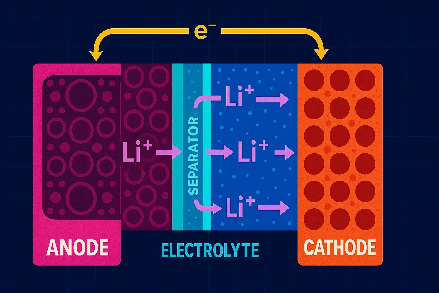 Fonctionnement d'une batterie lithium-ion